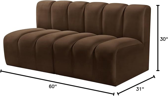 Meridian Furniture 103Brown-S2A Arc Collection Modern | Contemporary Modular - Image 3