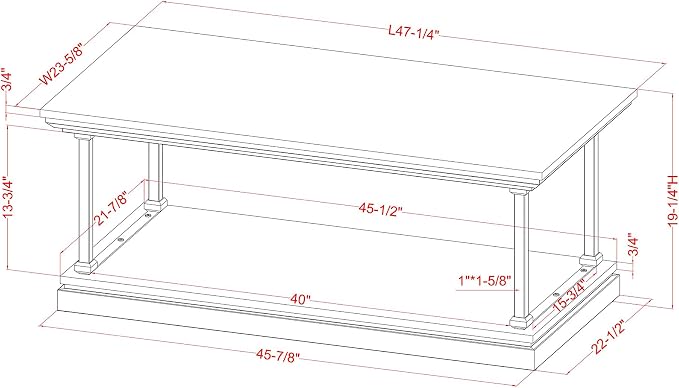 24/7 Shop at Home Ambridge Transitional Multi-Storage Wood 3-Piece Coffee Table - Image 4