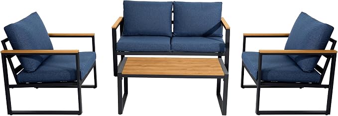 Patio Furniture Set, 4 Pieces Outdoor Patio Furniture - Image 7