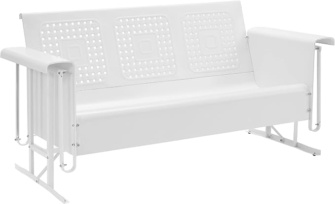 Crosley Furniture Bates Retro Metal Outdoor Sofa Glider, 3-Person Rocking Patio by CrosleyFurniture