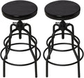LOKKHAN Vintage Industrial Bar Stool-Rustic Swivel Bar Stool-Round Walnut Wood by LOKKHAN