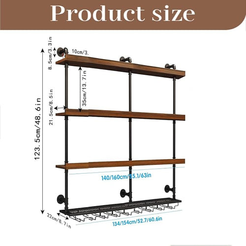 55.1in Wall Mounted Wine Rack - Image 2
