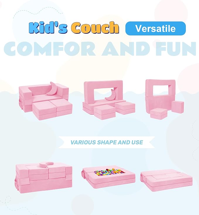 Elftopia Modular Kids Sofa, Toddler Couch Foam Armchair - Image 3