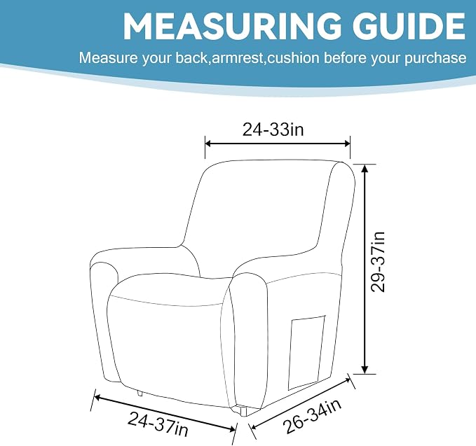 Cupuamon Recliner Chair Covers, Lazy Boy Recliner Covers Stretch Reclining - Image 2