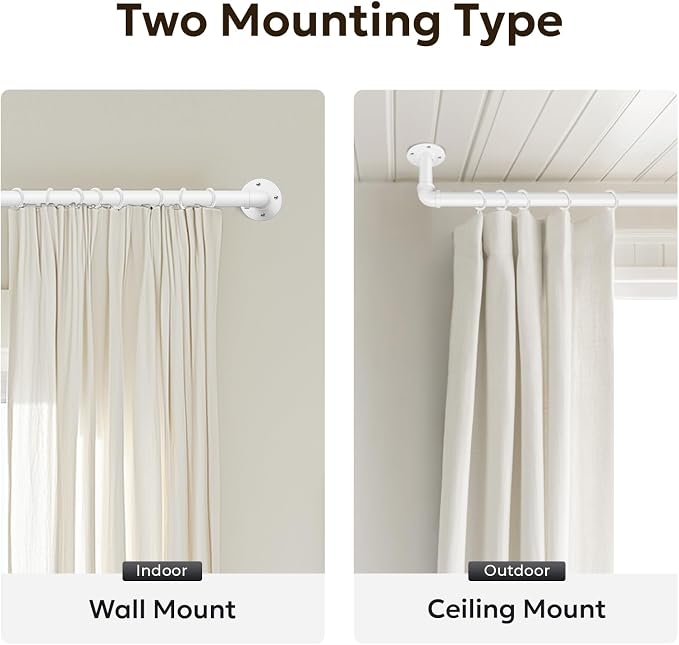 Zeerobee Curtain Rods for Windows 144 to 168, 1 Inch Industrial Wrap Around - Image 5