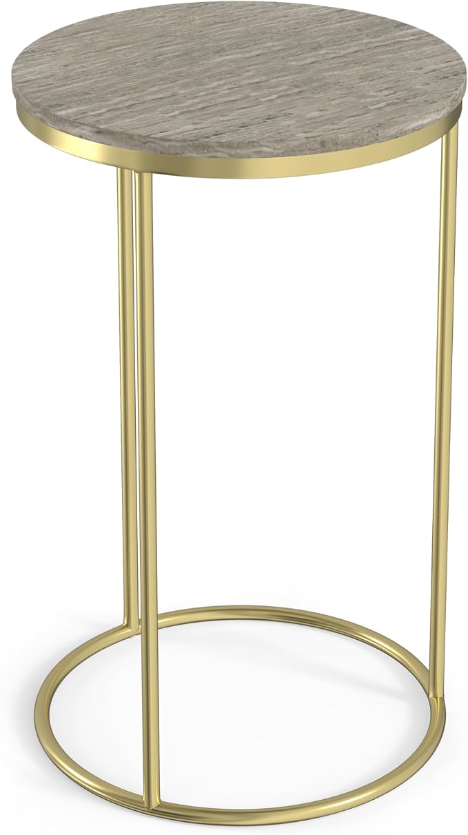 SIMPLIHOME Ashley Nesting Tables Set – 16 inch Wide Genuine Marble Top Metal - Image 7