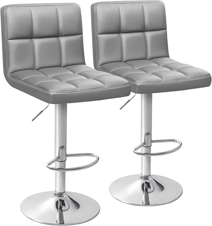 Homall Bar Stools Modern PU Leather Adjustable Swivel Barstools, Armless by Homall