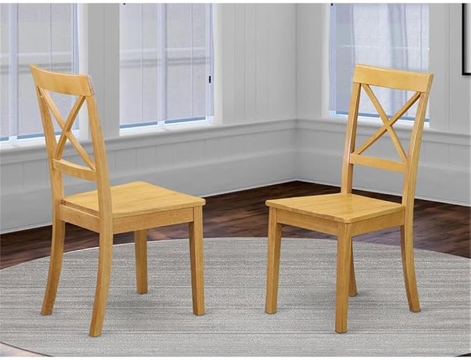 East West Furniture BOC-OAK-W Boston Kitchen Dining Chairs - Image 2