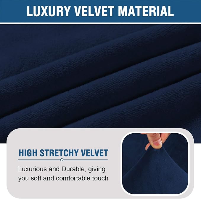H.VERSAILTEX Armless Accent Chair Covers Thick Velvet Armless Chair Slipcovers - Image 5