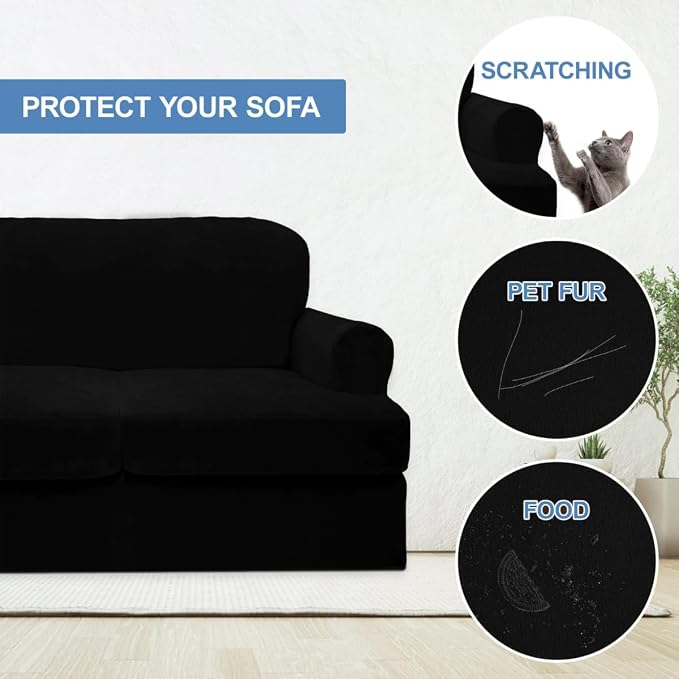 CUCRAF Cushion Sofa Cover 4 Piece Slipcovers, Soft Thick Velvet Couch Cover - Image 4