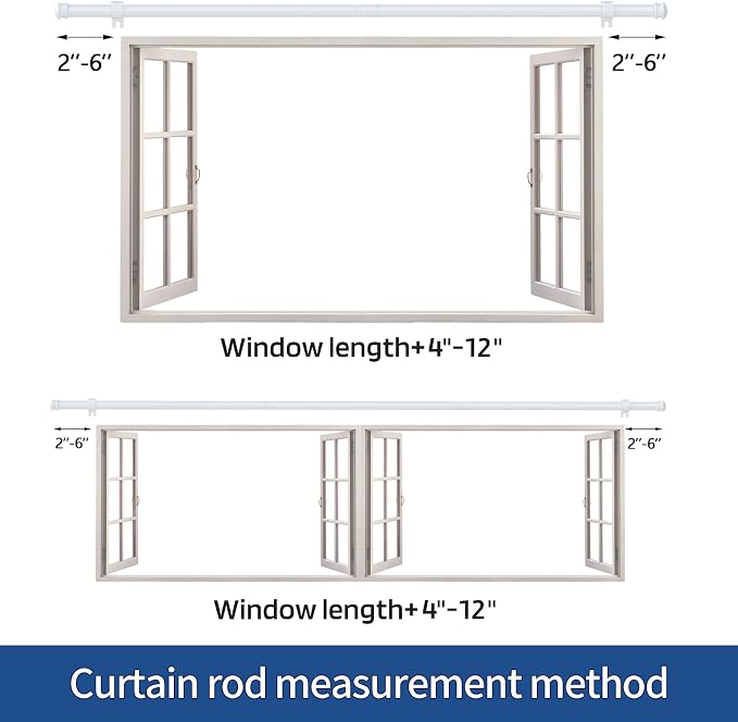 Small Curtain Rods for Windows 30" to 45" 5/8 Inch Standard Decorative White - Image 5
