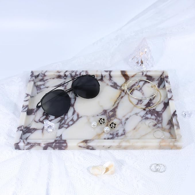 Real Luxurious Natural Marble Vanity Tray Genuine Marble/Stone Storage Tray - Image 4