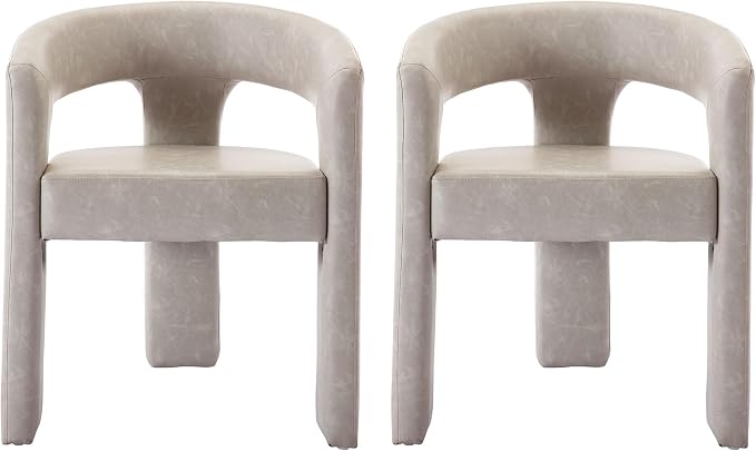 VESCASA Faux Leather Barrel Dining Chair by VESCASA