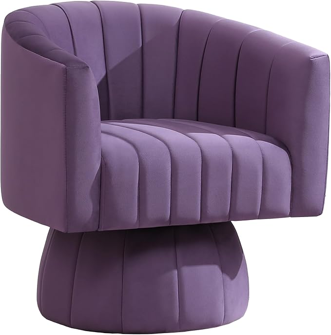 Swivel Accent Barrel Chair, Cute Comfy Small Round 360° Arm Chair. Velvet Club - Image 9