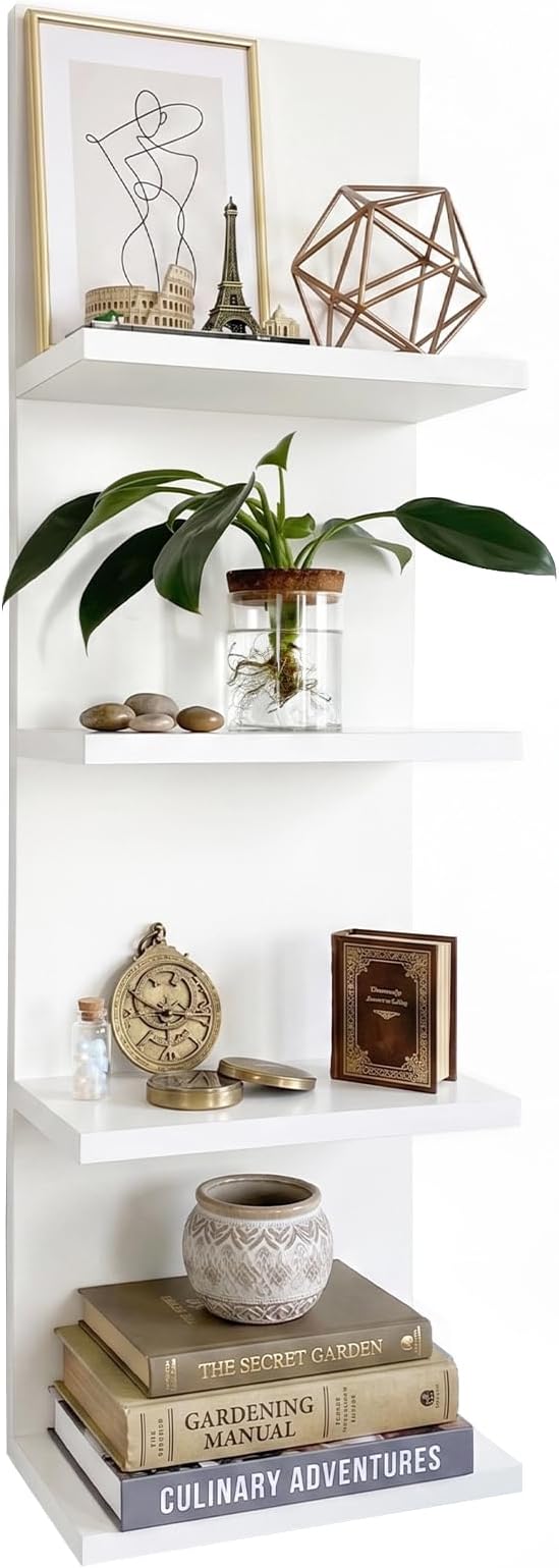 Homaterial 4 Tiers Floating Shelves, Modern Wall Mounted Shelf Storage Shelves by Homaterial