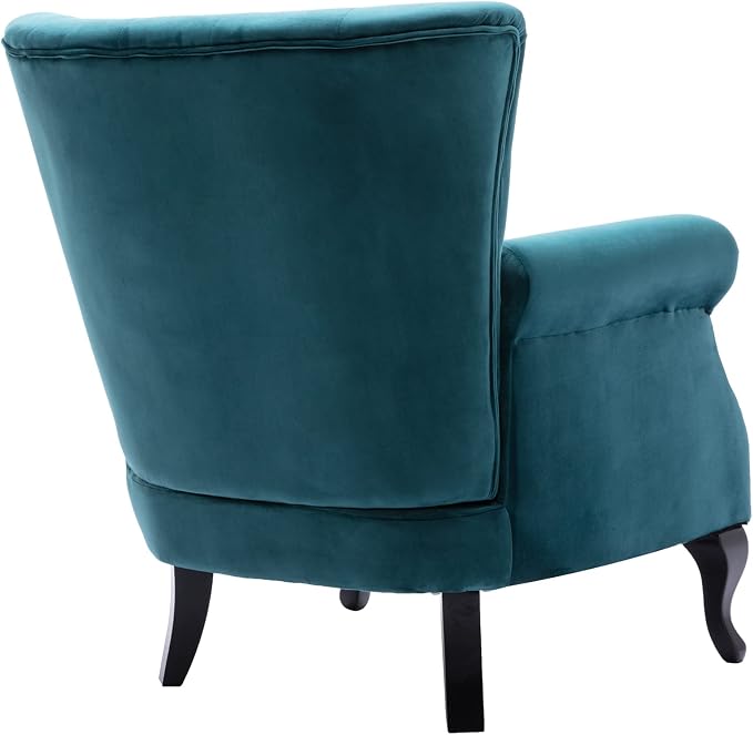 Mid Century Modern Accent Chair Upholstered Armchair Comfy Velvet Fabric Single - Image 7