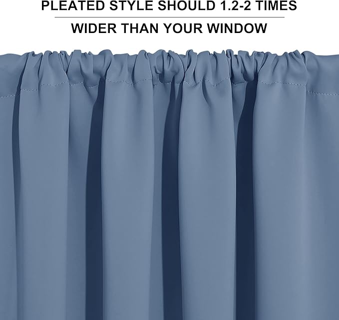 RYB HOME Blackout French Door Window Curtain Covering, Rod Pocket Thermal - Image 5