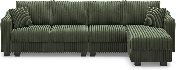 Belffin Sectional Couch with L-Shape Chaise L Shaped Couch with Ottoman - Image 8