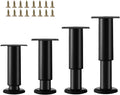 4PCS Adjustable 4.7-7.08 Inch Metal Furniture Legs Black Furniture Replacement by SWTOOL