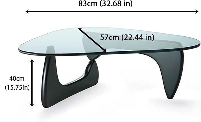 EASYSOUL Modern Glass Coffee Table, 32.68" D x 22.44" W x 15.75" H, Abstract - Image 2