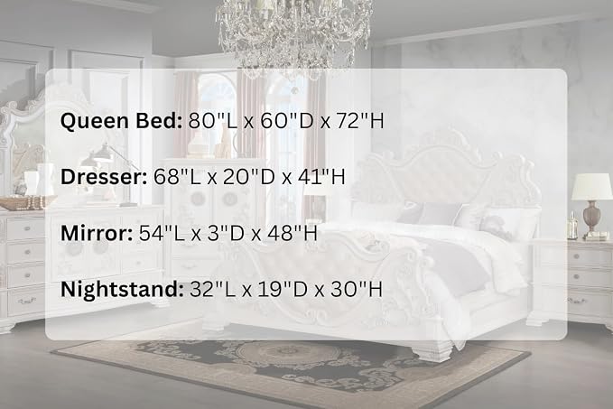First of a Kind Santa Monica Traditional 4 Piece Queen Bedroom Set - Image 5