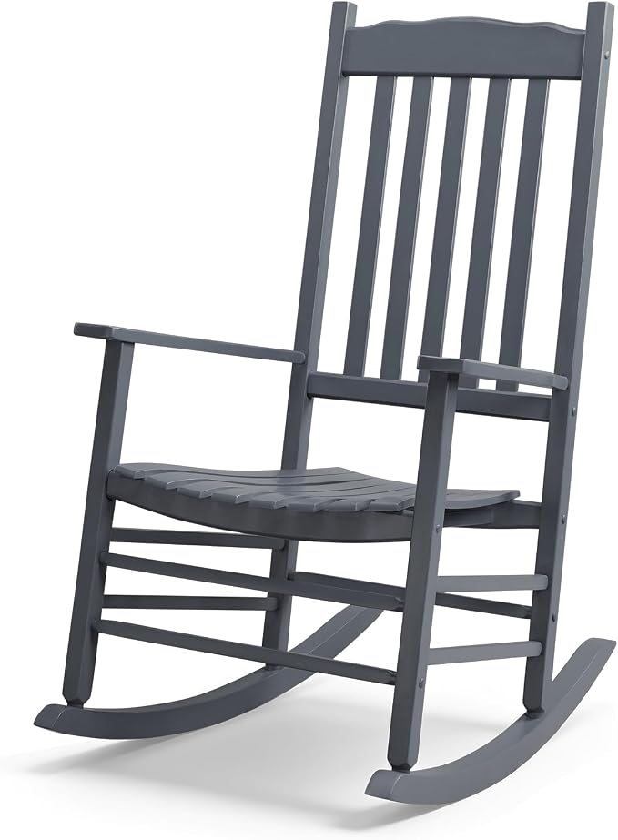 Outvita Outdoor Rocking Chair, Solid Wood High Back Rocker, All Weather Lounge by Outvita