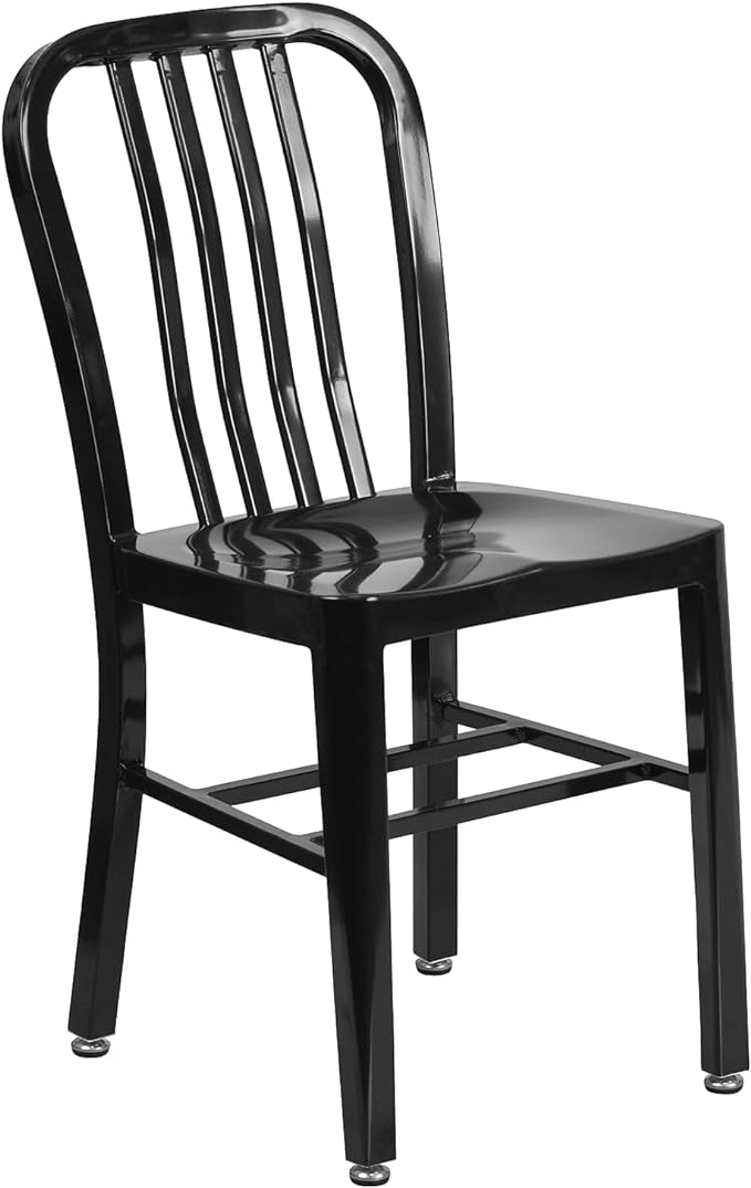 Flash Furniture Commercial Grade Black Metal Indoor-Outdoor Chair by FlashFurniture