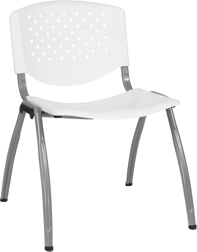 Flash Furniture HERCULES Series 880 lb. Capacity White Plastic Stack Chair by FlashFurniture