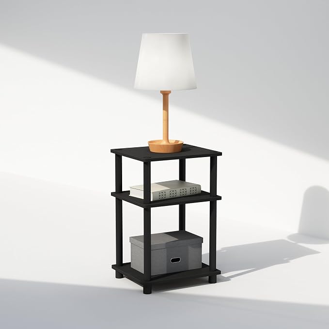 Furinno Just 3-Tier Turn-N-Tube Open Storage Nightstand, Plastic Poles - Image 4