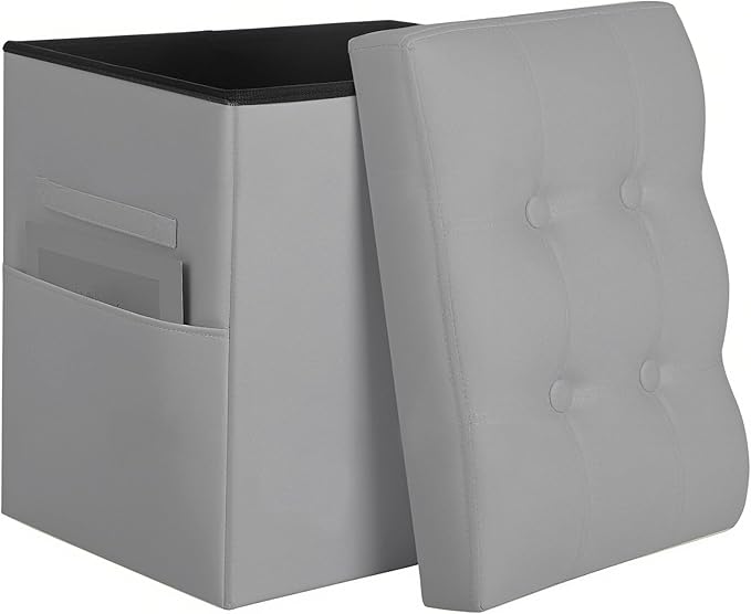 Ottoman with Storage, Ottoman Foot Rest Stool with Handles & Side Pocket. by YourHomeDeservesBetter