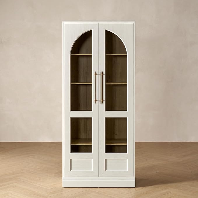 mopio Blake Tall Display Cabinet, Kitchen Buffet Pantry Cupboard, Trophy by MopioInc