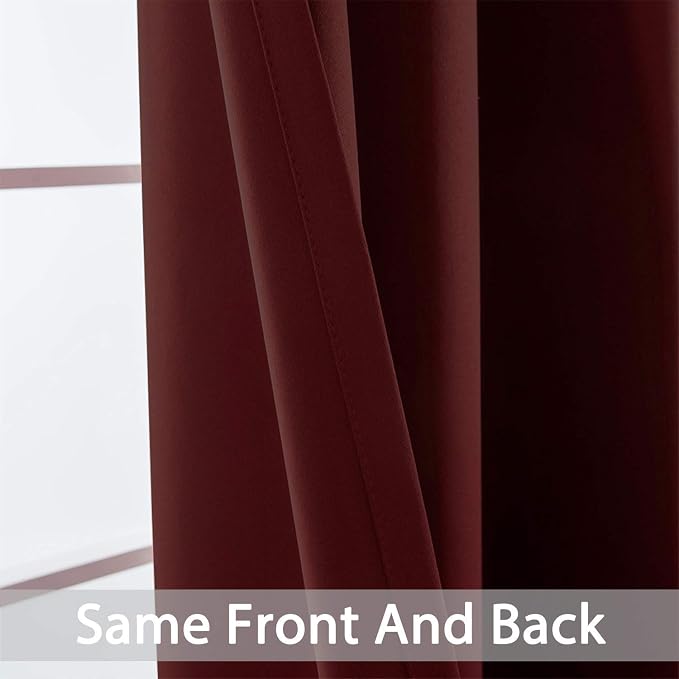Yakamok Room Darkening Curtains 63 Inches Long Blackout Curtains Thermal - Image 6