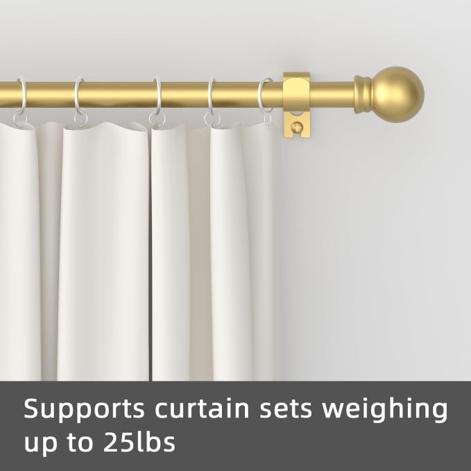 GXOACKJ Curtain Rods for windows 66-120 inch, 5/8 inch Decorative Gold Splicing - Image 2
