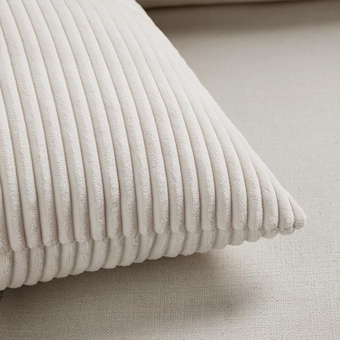 Fancy Homi 2 Packs Cream Lumbar Decorative Throw Pillow Covers 20x28 Inch - Image 5