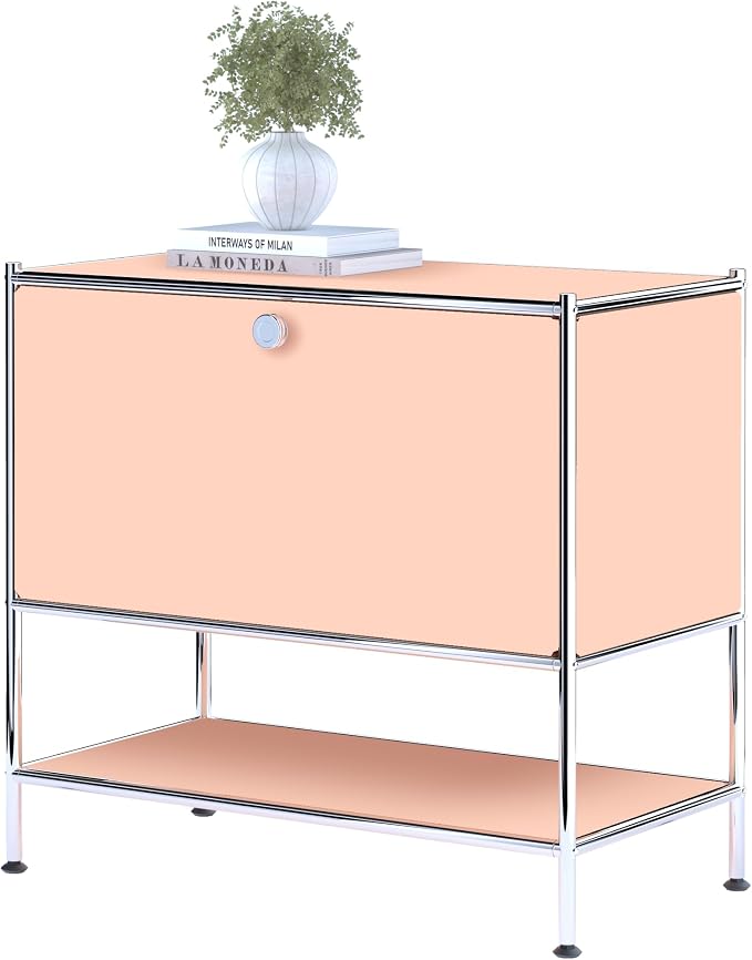 Metal Sidetable with Flap Door, 27.5" Height by SIMPLINK