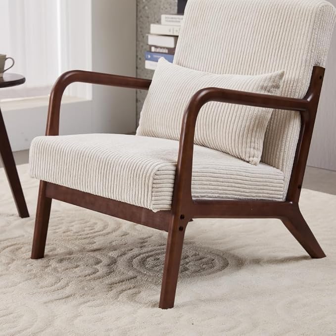 Mid Century Modern Accent Chair and Coffee Table Set Vintage Style Lounge Chair - Image 9