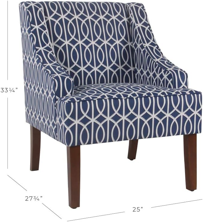 Homepop Home Decor Upholstered Classic Swoop Arm Accent Chair Accent Chairs - Image 3