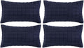 Fancy Homi 4 Packs Navy Blue Decorative Throw Pillow Covers 14x24 Inch by Fancy+Homi