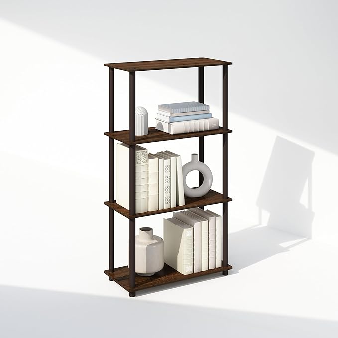 Furinno Turn-N-Tube Book Shelf, 4-Tier Bookshelf, Bookcase by Furinno-FitsYourSpaceFitsYourBudget