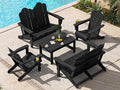 SERWALL 5 Pieces HDPE Patio Adirondack Chair Set, 2 Adirondack Chair by SERWALL