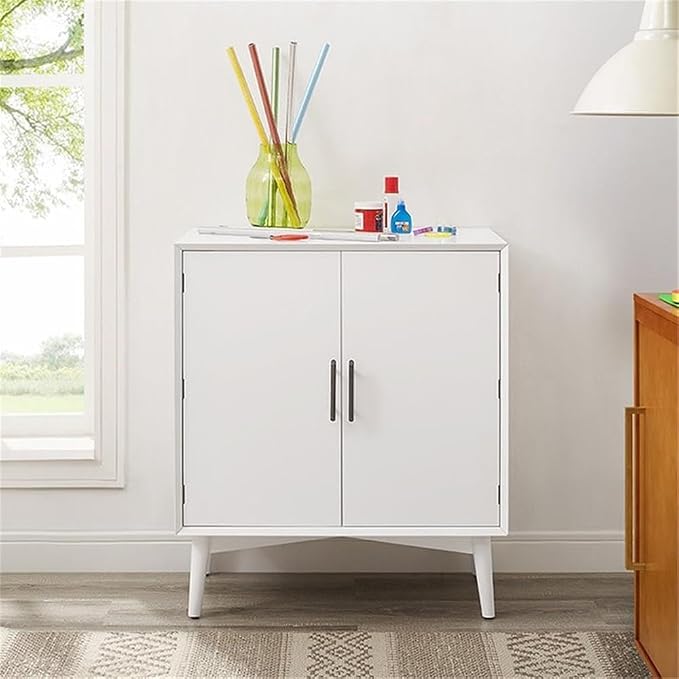 Home Square 2 Door Wood Bar Cabinet Set in White - Image 4