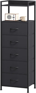 Somdot Tall Dresser for Bedroom, 5 Drawers Nightstand Vertical Storage Tower by Somdot