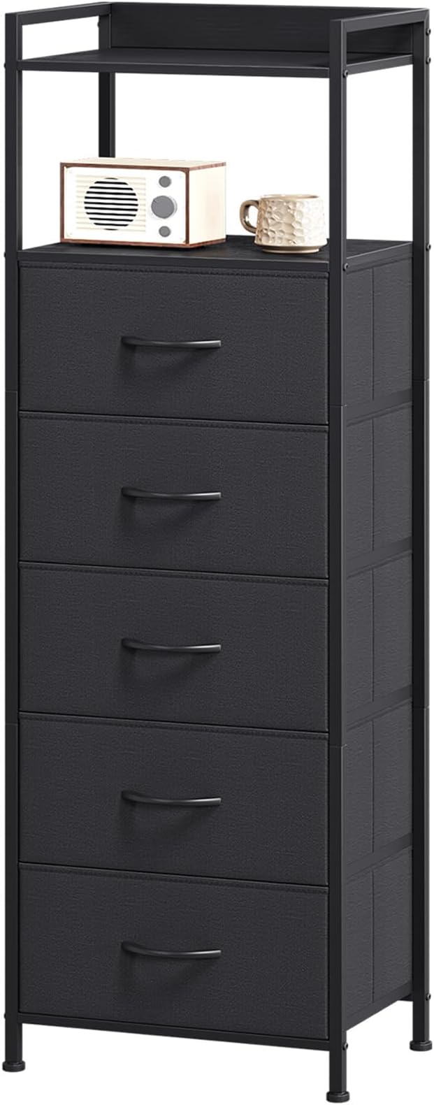 Somdot Tall Dresser for Bedroom, 5 Drawers Nightstand Vertical Storage Tower by Somdot