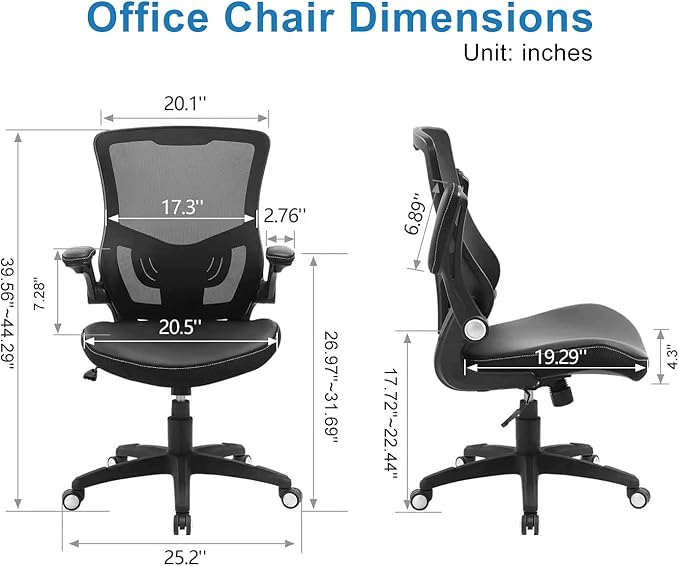 Office Chair Ergonomic Desk Chair, Computer PU Leather Home Office Chair - Image 3