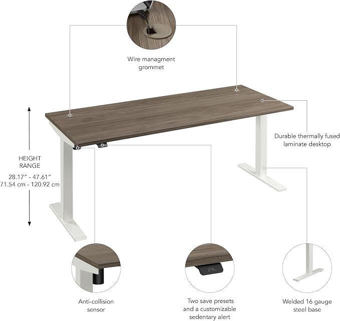 Bush Business Furniture 72-inch Electric Height Adjustable Standing Desk - Image 7