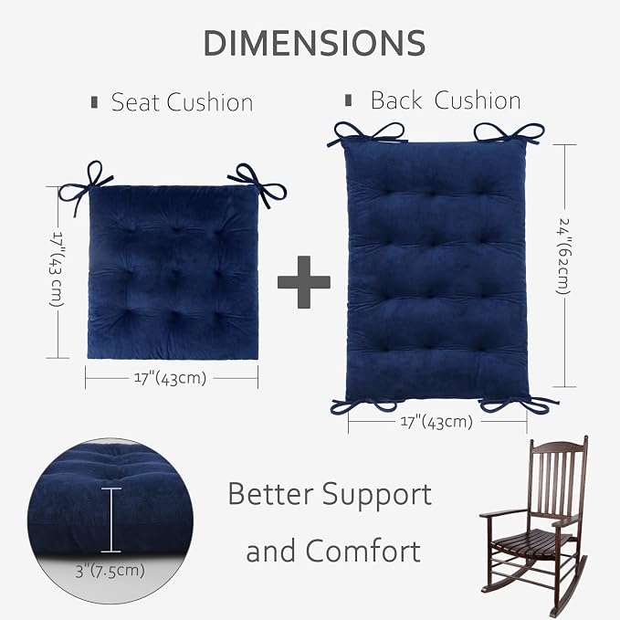 ELFJOY Rocking Chair Cushion Large Rocking Chair Pads - Image 2