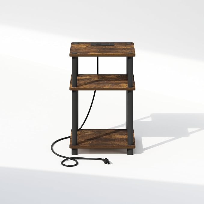 Furinno JUST Night Stand, 3-Tier Turn-N-Tube Nightstand - Image 4