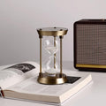 Embossed White Sand Metal Glass Hourglass by NIUASH