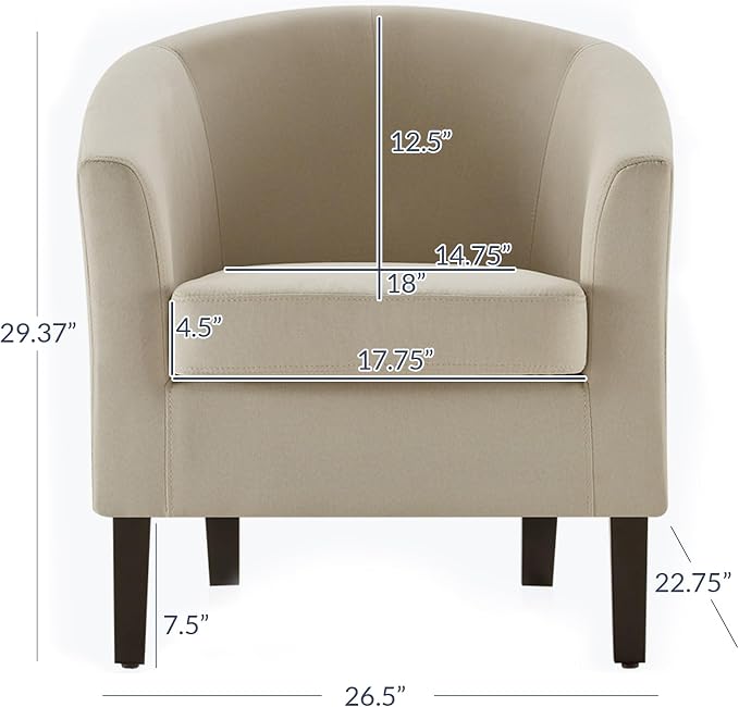 BELLEZE Accent Barrel Chair - Image 3