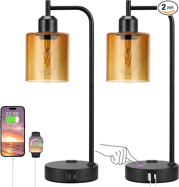 Industrial Touch Nightstand Lamps by Innqoo